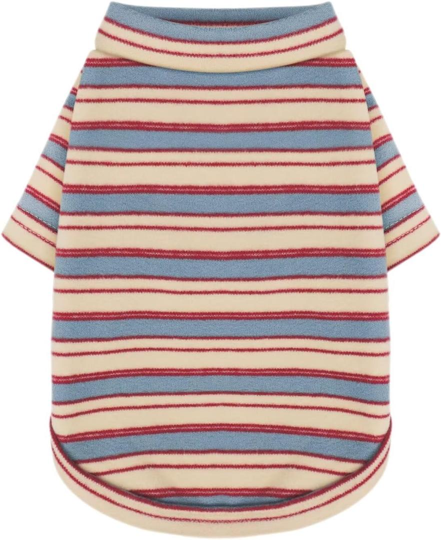 Stylish Striped Block Dog Shirt, Comfortable, Breathable, and Wrinkle-Resistant. Perfect Apparel for Small, Medium, & Large Dogs, a Must-Have for Pet Lovers 4XL (4XL-(50~77lb) | Chest(~35"), Blue Red Striped)