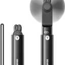 Portable Handheld Mini Fan: 2 in 1 Rechargeable Hand Held Fan with Backup Power & Digital Display - Summer Essentials for Travel, Concerts, Makeup, Lash - Gifts for Women, Girls (Black)