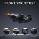 2 Pcs Front Headlight Assembly, Compatible with 20102013 Mazda3, 4-Doors