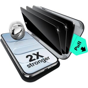 ESR 3 Pack for iPhone Air Privacy Screen Protector, Military Grade Shatterproof, 9H Hardness, Anti-spy Tempered Glass for iPhone 17 Air with UltraFit Tray