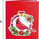 Red Cardinal Wreath Merry Christmas Cards 2025, Pop Up Christmas Cards w Envelope, 3D Xmas Card, Holiday Greeting Card Gifts for Her Him Wife Husband Family Son Mum Dad PQ