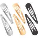 Geyoga 30 Pieces 4 Inch Metal Snap Hair Clips for Women Snap Barrettes Nonslip Large Women Hair Accessories