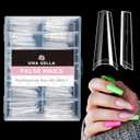 UNA GELLA Gel Nail Tips Coffin - Long Coffin Ballerina Nails Tips Half Cover Ballerina Acrylic Fake Nails 216PCS Falese Nail Tips for Nail Extension 12 Sizes Home DIY Salon