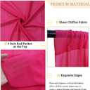 MODFUNS Hot Pink Sheer Curtains Chiffon Backdrop Curtains 29x120 Inch 2 Panels Sheer Drapes Curtain for Parties Wedding Arch Draping Fabric 10 FT Tulle Curtain Swag Stage