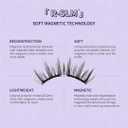 WOSADOBearisBug Soft Magnetic Eyelashes Kit with Applicator, [No.14 Frost Black] 21.5mm Reusable Glue-free Magnetic Lashes, Cruelty-free False Lashes, Waterproof, Lightweight, Suit for Heavy Makeup