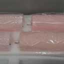 Pink Ribbed Flameless Pillar Candles with Remote, Flat Top Flickering LED Wax Battery Candles Set of 4,  3" H 4" 5" 6" 8"