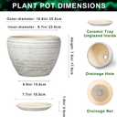 Ceramic Plant Pots Indoor, 10 Inch Planter, Textured Grey
