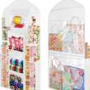 Hanging Gift Wrapping Paper Storage, 48x24 (Extra Large) White Double-Sided Christmas Wrapper Bag Container, Oxford Long Craft Roll Organizer, Present Wrap Holder for Closet, Door