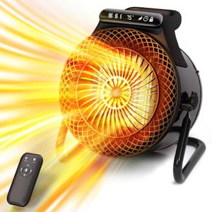 Outdoor Heaters for Patio, 1500W Electric Garage Heater with Remote Thermostat 3S Fast Heating, Overheat Protection, PTC Ceramic Heater with 3 Modes for Greenhouse, Camping Tent Indoor Use Outdoor Heaters for Patio, 1500W Electric Garage Heater with Remote Thermostat 3S Fast Heating, Overheat Protection, PTC Ceramic Heater with 3 Modes for Greenhouse, Camping Tent Indoor Use