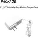 20ft/6m Charger Replacement for Hellobaby HB66, HB50, HB6550, HB30 Baby Camera Monitor K05S050100U, 5V Replacement Power Cord,Long Charging Cable Power Cord,DC Round Barrel Plug