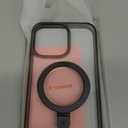 TORRAS Magnetic Ostand for iPhone 15 Pro Max Case, Military Grade Drop Tested, Compatible with MagSafe, Built in Kickstand, Clear Slim Hard Back Soft Edge 6.7" 2023, Clear Grey