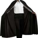 Full Length Fabric Cape (Black, M)