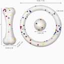 3 x SYMHOBBY Indestructible Dog Toys Balls for Small Dogs 1.97inch Durable Bouncy Floating Interactive Toys with Pull Ring and Bone 3Pcs