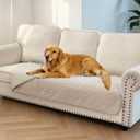 Ameritex Sofa Cover Waterproof for Seats Couch Cover for Dogs Pet Couch Cover Velvet for Chair Loveseat Sofa Machine Washable (30x70 Inch, Beige)