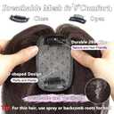 Hair Toppers for Women Real Human Hair-3603D Topper with Bangs for Thinning Hair Clip in Bangs with Upgraded Silk Base Perfect for Daily Wear,510 Dark Brown-2#