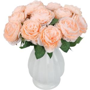 12 PCS Champagne Peonies Artificial Flowers 11 in Silk Peonies Artificial Peonies with Stems for Table Centerpiece Home Spring Floral Arrangements Wedding Decor(Champagne)