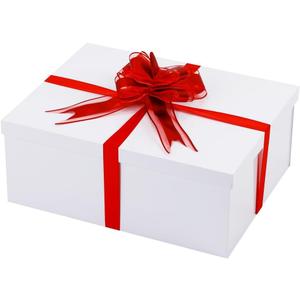 UoeRing White Large Gift Box 1Pcs 15x12x6 inch,luxury Gift Box with Lid for Birthday Christmas Valentine's Day Mother's Day (Includes Pull Bows,Card,Envelope,Filler)