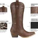 HISEA Rollda Cowboy Boots for Women, Cowgirl Boots, Comfortable Western Boots with Pointed Toe Stitched Embroidery for Country Concert Dancing Wedding Traveling Daily Outfits (Brown,8.5)