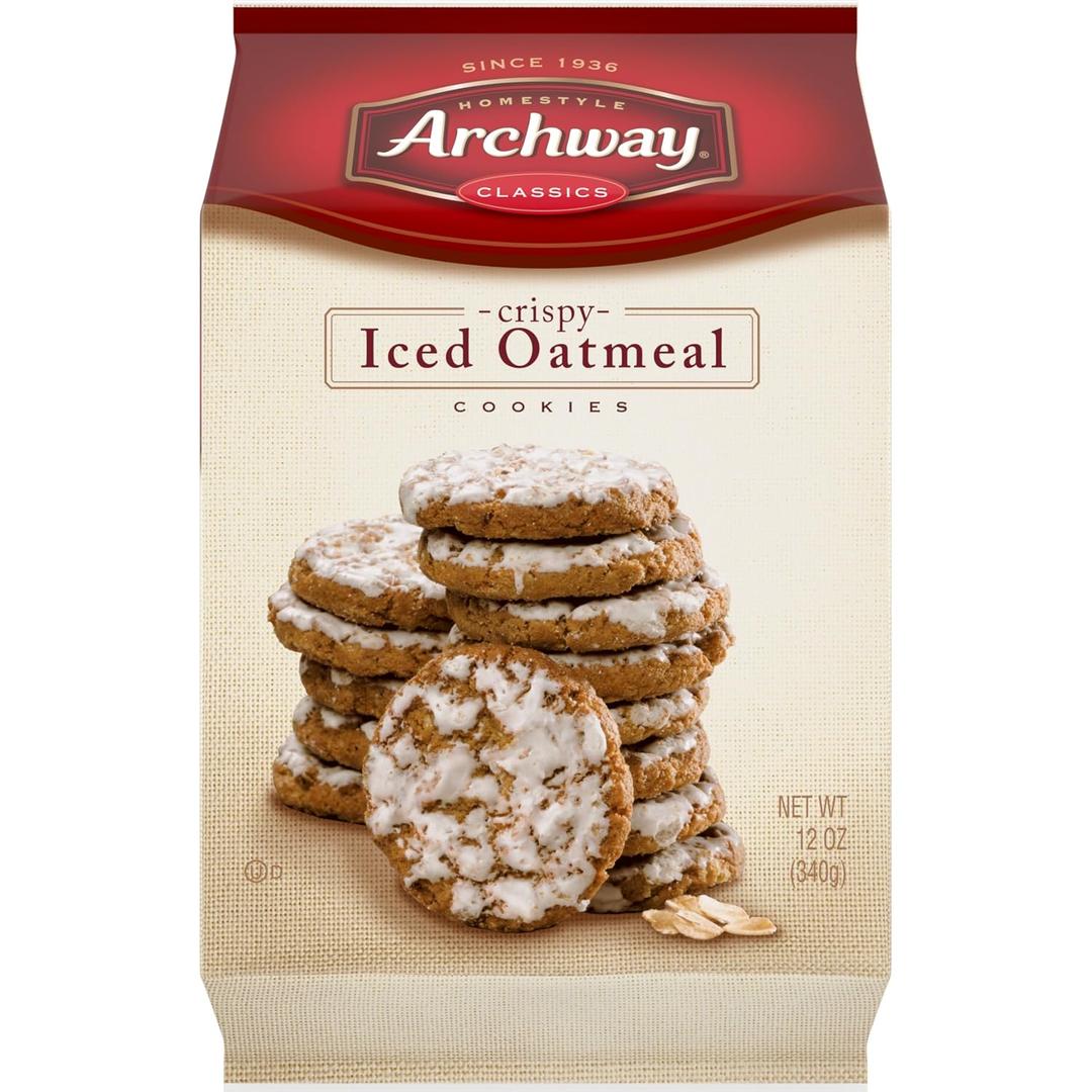 3 x Archway Cookies, Crispy Iced Oatmeal Cookies, 12 Oz