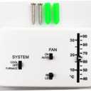 RV Thermostat (Cooling/Heating Furnace only) 6-Wire Analog Controller Leisure Vehicle Heating and Cooling System Controller, for Dometic 3106995.032 Replacement, 12VDC White