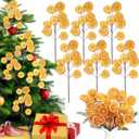 6 Pcs Dried Orange Slice Christmas Picks 14'' Christmas Tree Wreath Ornaments Rustic Xmas Decorations Farmhouse Xmas Branches Hanging Decoration Home Office Paty Ornaments