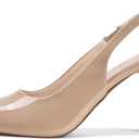 GENSHUO Women's Slingback Kitten Heel Pointed Closed Toe Stiletto Pumps Slip on Elastic Strap Wedding Party Dress Sandals Shoes, 8