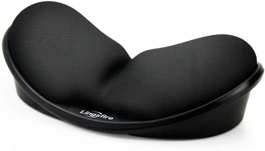 LINGSFIRE Memory Foam Mouse Wrist Rest Keyboard Wrist Rest Pad Anti-Skid Mousepad Support Wrist Rest Mat for Office Computer Laptop Mac- Durable Comfortable Lightweight Easy Typing(5.1 * 2.8" Black)