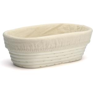 Banneton Bread Proofing Basket with Liner, Oval 10 inch Dough Rising Ratten Bowl for Bread Making and Baking