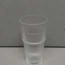 Iced Coffee Cups with Lids and Straws20 OZ Glass Cups with Lids and Straws, Clear Ribbed Glass Tumbler Reusable Drinking Glasses for Matcha, Smoothie, Cocktail,Latte, 2 Pcs