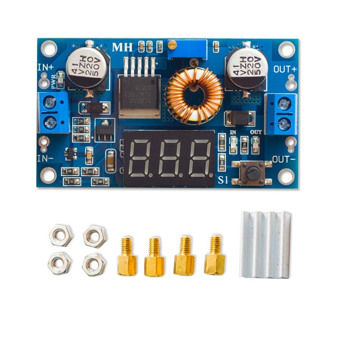 HiLetgo 5A 75W DC-DC Step Down Power Module XL4015 Adjustable with LED Voltmeter Free Pillars
