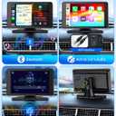Apple Carplay Screen for Car, 7" HD Portable Car Stereo Touch Screen with Wireless Android Auto, Backup Camera with LED/Mirror Link/Voice Control/Bluetooth/GPS/AUX/FM Satellite Radio for All Vehicles