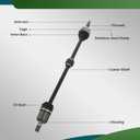 Front Passenger CV Axle Compatible with Soul Elantr-a 2011-2016 | CV Axle Shaft Assembly Right Side Replace 66-3737 Compatible with Soul L4 2.0L 2012-2013