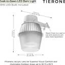 250W Equivalent Barn Light with 29W LED bulb Outdoor Dusk to Dawn Area and Flood Light with Photocell UL Listed LED Security Light for barn Garage Yard Warehouse 4000K 3300LM 120Vac Gray 1Pack