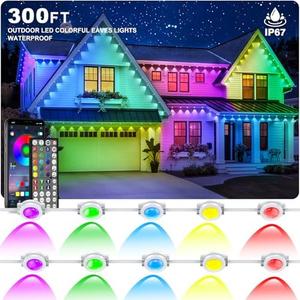 Permanent Outdoor Lights,300FT RGB Eave Light, Smart LED with App/Remote Control for Outdoor