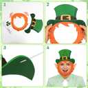 24Pcs St. Patrick's Day Mask Crafts Kit, Leprechaun Paper Hat Masks Decorations, Leprechaun Cutouts for Saint Patrick Day Classroom Office Irish Party Supplies Bulletin Boards Lockers Decor