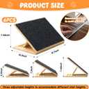 Cinnvoice 6 Packs Dog Ramp for Stairs Adjustable 5.5 to 7.48 Inch Height Foldable Wooden Pet Ramp with Non-Slip Carpet Surface for Indoor Small Dogs Cats Senior Pets (15.75 Inches/ 40 cm)