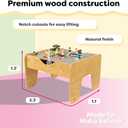 KidKraft Reversible Wooden Activity Table with Board with 195 Building Bricks Gray & Natural, Gift for Ages 3+, 28.5" x 23.5" x 3.25"