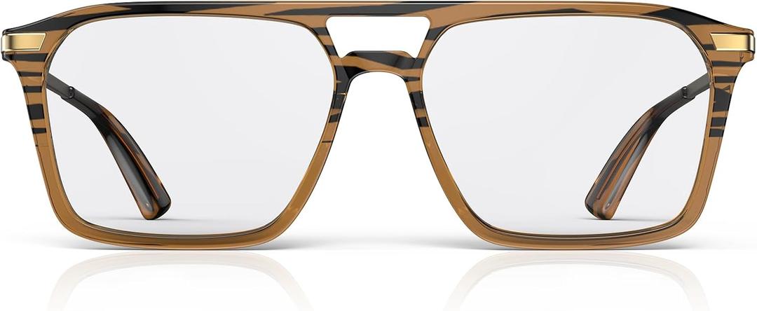 Goiteia Blue Light Glasses Men Women  Retro 70s Gaming Glasses for Anti Eyestrain, Comfortable for All-Day Wear (Clear: Daily Computer Use)