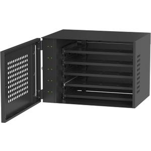 Charging Cabinet For 10 Tablets  Secured Charging Cabinet with Indicator Lights & Locking System for iPad, Samsung & Other Tablets - Compatible With CTA Wireless Charging Cases - Black - (POW-LICC10)