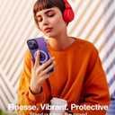 TORRAS Ultra Shockproof Magnetic Designed for iPhone 14 Pro Case, [12FT Military Grade Protection] [Compatible with MagSafe] Non-Yellowing Double Bumper Translucent Phone Cover, Glittery Purple