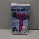 Conair Worldwide Folding Handle Hair Dryer with Concentrator & Diffuser, 1875W Travel Blow Dryer with Smart Voltage Technology, Ionic Conditioning Fights Frizz, 3 Heat & 2 Speed Settings, Purple