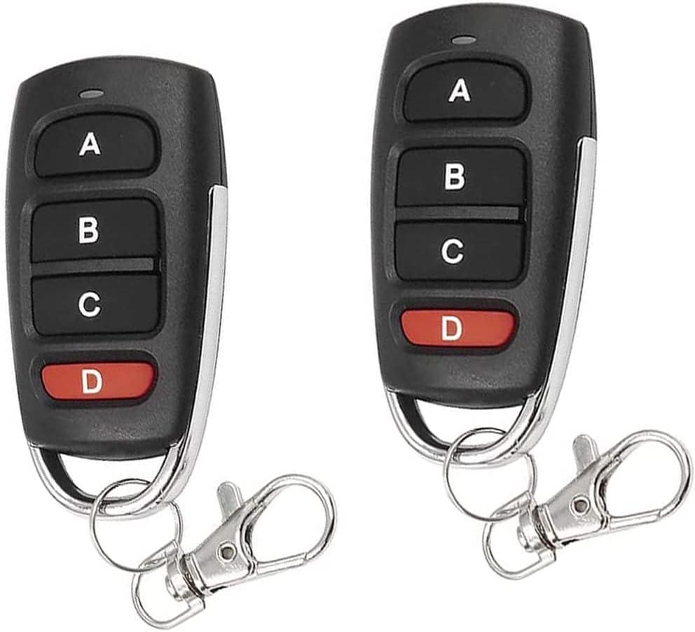 Universal Duplicator Remote Garage Door Remote, 433.92 Mhz Remote for Gate, Remote Control Key Fob, Replacement Garage Door Electric Gate, Cloning Remote Control Keychain(2 PCS)