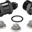 Podavelle 6AN Inline Fuel & Oil Feed Filter Set with 30 80 150 Micron Elements Aluminum Black