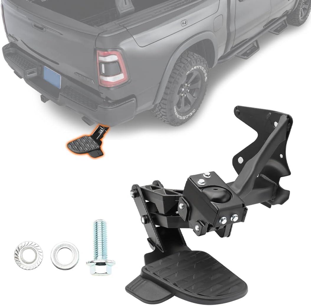 Rear Bed Step Retractable Truck Tailgate Bumper Step FIT Dodge Ram 1500 DT (New Body Style) 2019-2024, Driver Left Side, Replaces 82215289AG 82215289AH 82215289AB 82215289AC
