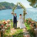 Garden Arch Arbor Trellis for Climbing Plants Outdoor 8.5Ft Metal Arch Trellis with Hooks Wedding Arch Backdrop Stand for Christmas Ceremony Party Backyard Decorations Pergola, Black