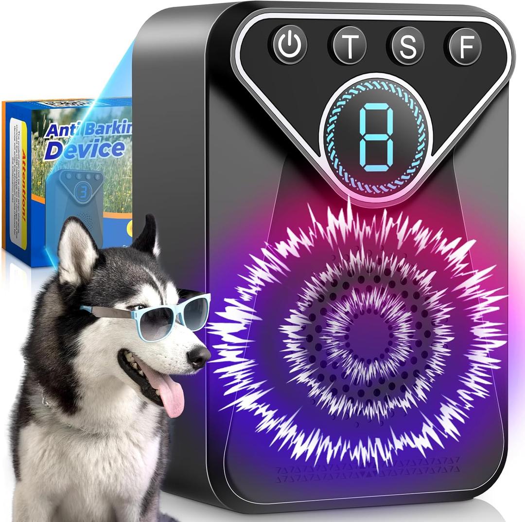 Anti Barking Device for Dogs, Ultrasonic Dog Barking Control Devices Up to 50 Ft Range with 9 Modes, Rechargeable Waterproof Bark Deterrent Box, Dog Barking Silencer for Almost Dogs Indoor Outdoor