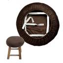 Padded Round Bar Stool Seat Cushion,Bar Stool Cushion Covers with Elastic Band Round Seat Cushions for Chairs Stool Slipcovers (Brown,Dia.10.2in)