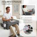 septsun Soft Lap Desk Pillow for Laptop & Gaming,Arm Rest Laptop Lap Desk for Bed Couch with Cup Holder & Pocket,Ultimate Reading Pillow for Lap(Dark Gray, Large)