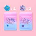 Cotton Candy Glitter Drink Bombs, 4 pc Purple Glitter Grape Flavor & Blue Glitter Blueberry Flavor, Edible Glitter for Drinks Cocktails Sparkling Beverages, Birthday Party Decoration Wedding Supplies (EXP 12/11/26)