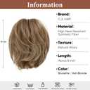 CJL HAIR Claw Clip Short Ponytail Hair Extensions Bendable Metals Messy Bun Hair piece Wavy Curly Fake Hairpieces Brunette/Ash Blonde